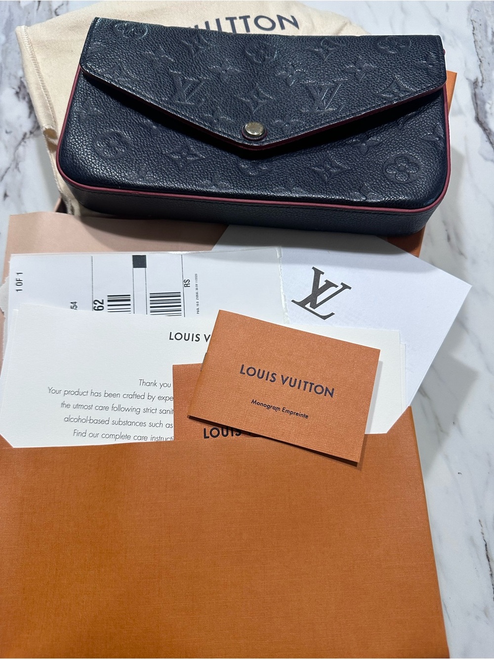 Louis Vuitton Red Interior Monogram Empreinte Chain Wallet